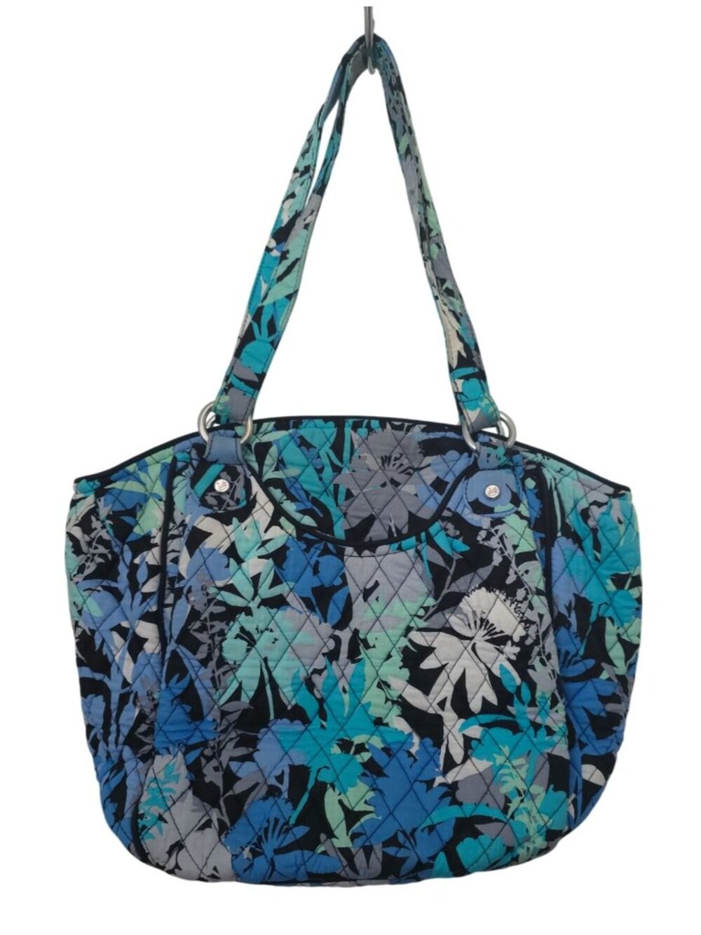 Vera Bradley GLENNA Quilted Camofloral Cotton Shoulder Tote Bag - Picture 2 of 12